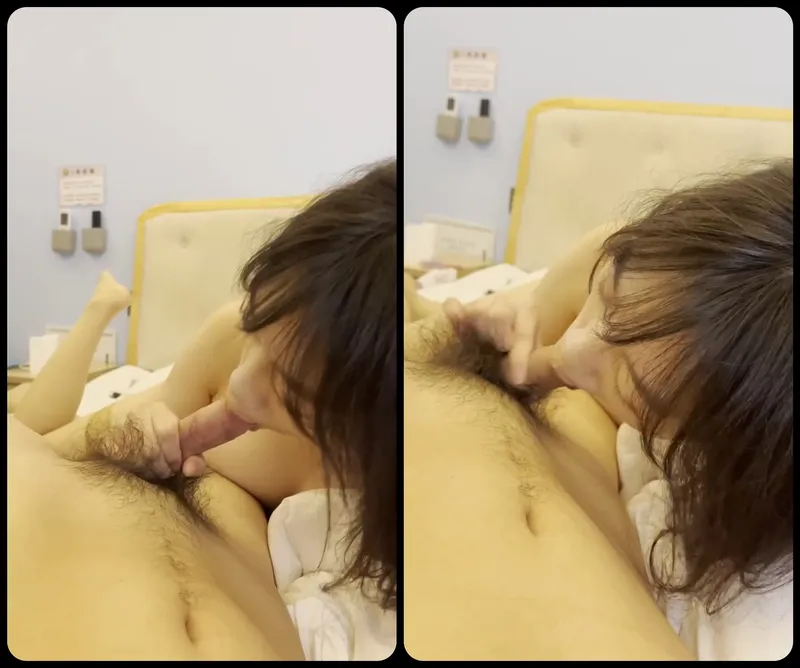 Con ghệ ngoan liếm láp chuối bự của anh