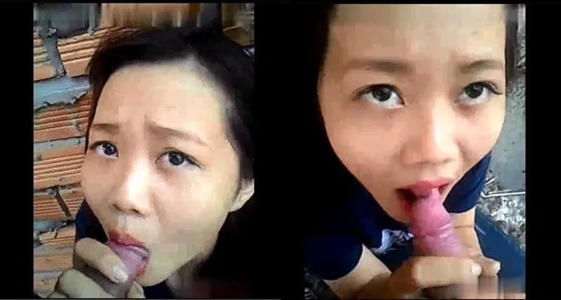 Ghệ bú chuối ở vườn sau nhà