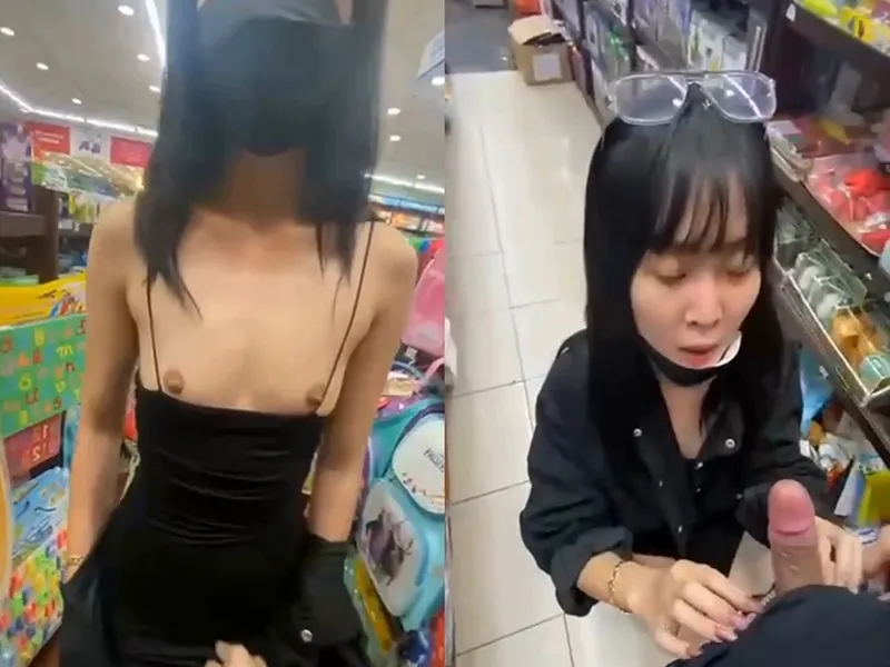 đi nhà sách em mặc mỗi cái quần lót còn đòi anh liếm cặc p1